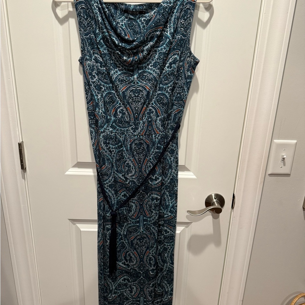 Nic & Zoe Elegant Blue Paisley Dress
